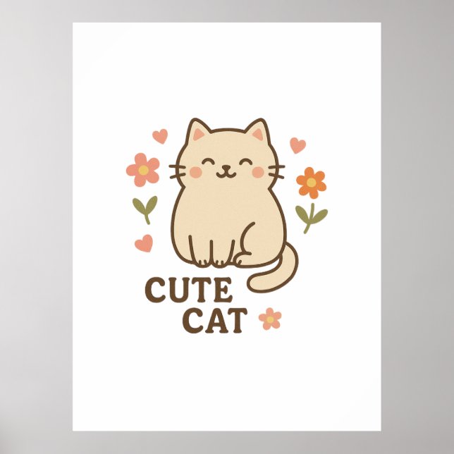 Poster Felino em Flor (Frente)