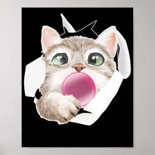 Poster Felino Goma-Bola-Goma-Goma-Gato