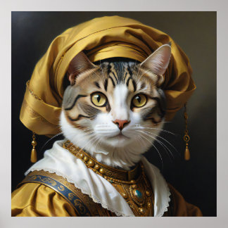 Poster Felino Majestoso em Bairro Real