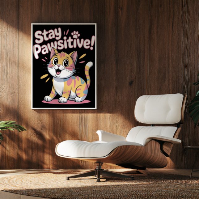 Poster Felino Positivity Mantra (Criador carregado)
