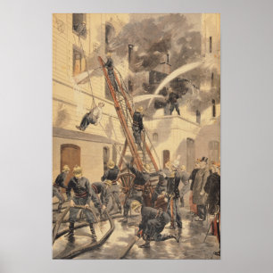 Poster Felix Faure with the firemen