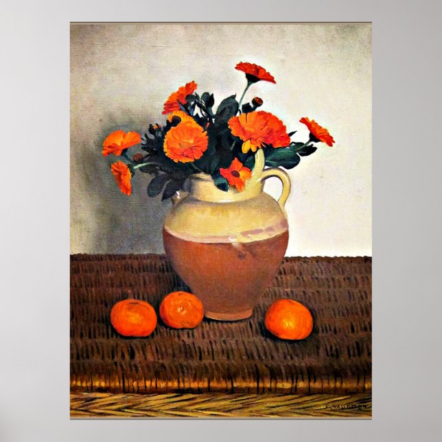 Poster Felix Vallotton art, Marigolds e Tangerines (Frente)