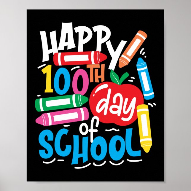Poster Feliz 100º Dia da Escola (Frente)