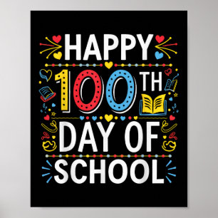 Poster Feliz 100º Dia Da Escola 100 Dias De Meninos Escol