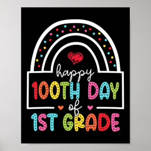 Poster Feliz 100º Dia de 10 Estudantes Bonitos do Grau 10