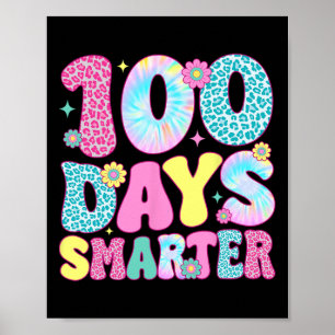 Poster Feliz 100º Dia De Colégio Tie Dye Rainbow 100 Dias