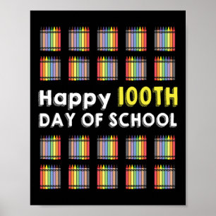 Poster Feliz 100º Dia De Ensino Diversão 100 Dias De