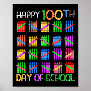 Poster Feliz 100º Dia De Escola Para Professores Crianças