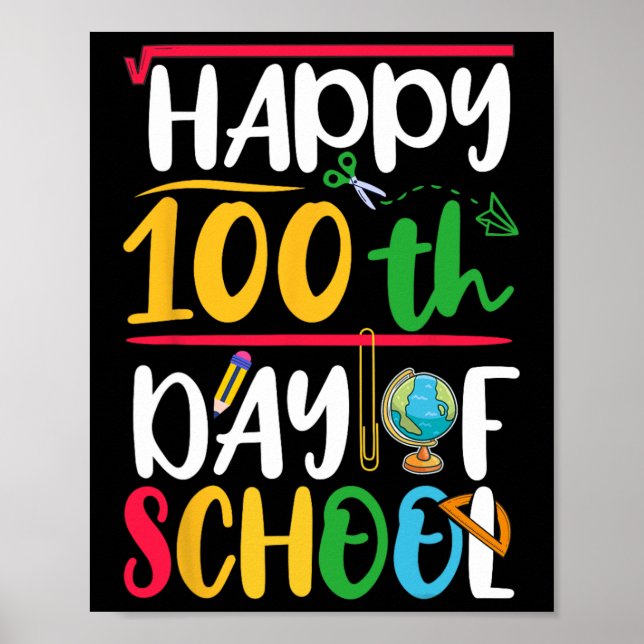 Poster Feliz 100º Dia De Professores Estudantes 100 (Frente)