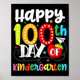 Poster Feliz 100º Dia Do Jardim De Infância Professores E