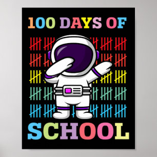 Poster Feliz 100 Dias De Crianças Escolares A Abater Astr