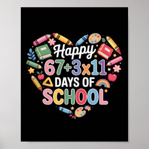 Poster Feliz 100 Dias De Escola Equação Matemática 100º D