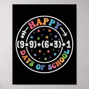 Poster Feliz 100 Dias De Fórmula De Matemática Escolar 10