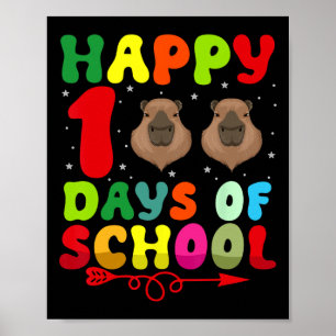Poster Feliz 100 Dias De Rua De Professora Capybara Lover