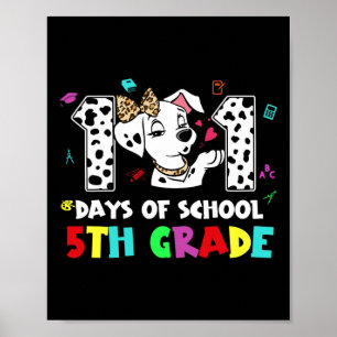 Poster Feliz 101 Dias de 5 escolar Cão 100 Dias Inteligen