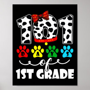 Poster Feliz 101 Dias de Escola 1rua Cão 100 Dias Intelig