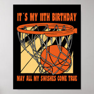 Poster Feliz 11 de aniversário de 11 anos Bysketbyll 11 B