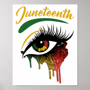 Poster Feliz 18 de junho de 1865 Olhos Brilhantes Melanin