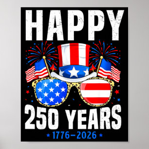 Poster Feliz 250 Anos 1776 2026 Aniversário Para Homens M