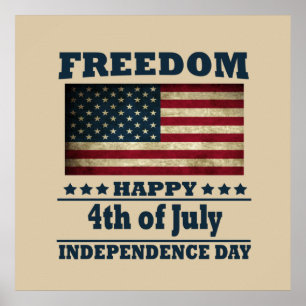 Poster Feliz 4 de julho dia da independência
