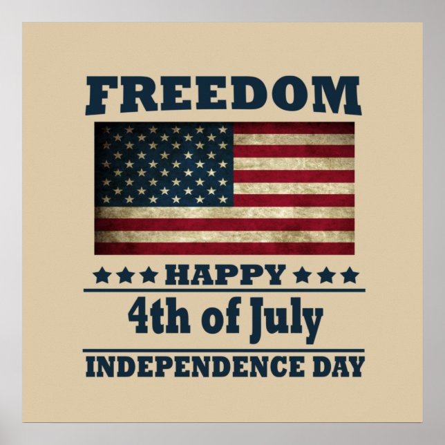 Poster Feliz 4 de julho dia da independência (Frente)