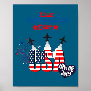 Poster Feliz 4 de julho dia da independência americana