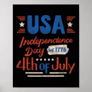 Poster Feliz 4 de Julho Dia da Independência EUA 4 de Jul