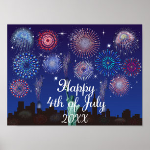 Poster Feliz 4 de julho em Nova Iorque