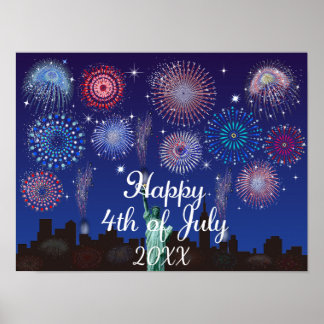 Poster Feliz 4 de julho em Nova Iorque