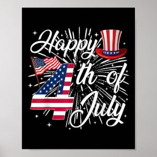 Poster Feliz 4 De Julho Nos Estados Unidos Bandeira Ameri