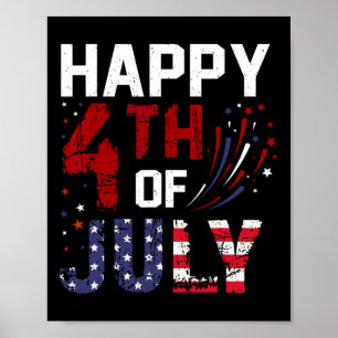Poster Feliz 4 De Julho Para Mulheres Homens Crianças Nos