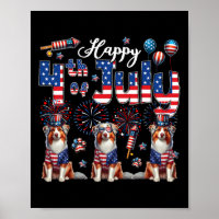 Feliz 4 De Julho, Três Pastores Australianos Gasto