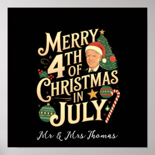 Poster Feliz 4 de Natal em Julho Piadas do Biden Memes