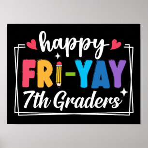 Poster Feliz 7 na sexta-feira Professora Aluno