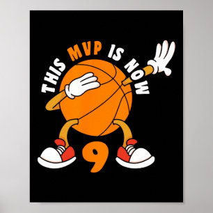 Poster Feliz 9 de aniversário, 9 anos Mvp Bysketbyll 9º B