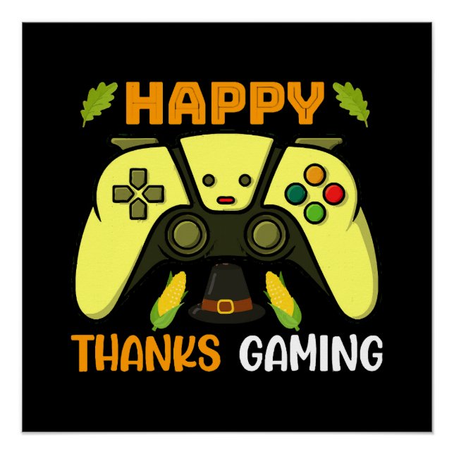 Pôster Feliz Ação de Graças Jogos Divertido (Frente)