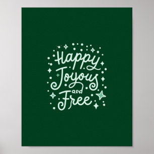 Poster Feliz, alegre, livre, agradecido, Natal