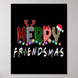 Poster Feliz Amigos Amigos de Natal Correspondendo Xmas G