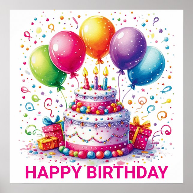 Poster Feliz aniversário (Frente)