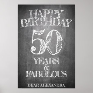 Poster Feliz Aniversário - 50 Anos e Fabuloso
