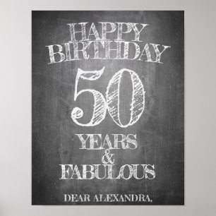 Poster Feliz Aniversário - 50 Anos & Fabuloso