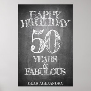 Poster Feliz Aniversário - 50 Anos & Fabuloso