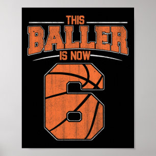 Poster Feliz Aniversário 6 6 Anos Meninos De Basquete 6