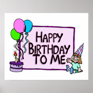 Pôster Feliz aniversario a mim menina