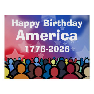 Pôster Feliz Aniversário América 1776 a 2026
