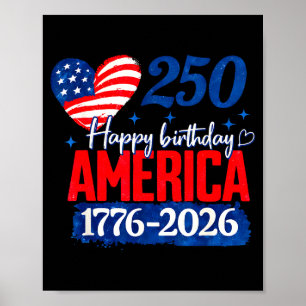 Poster Feliz aniversário américa 250 anos patriótico
