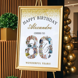 Poster Feliz Aniversário Aplaude A Colagem Fotográfica De