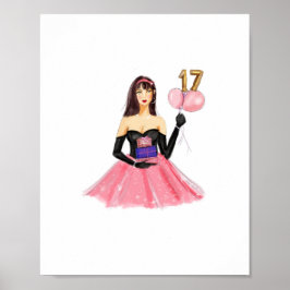 Poster Feliz aniversário de 17 anos