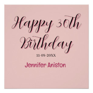 Pôster Feliz aniversário de 30 anos adicionar nome data e