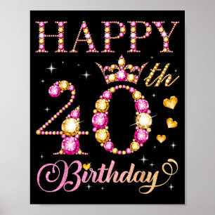 Poster Feliz Aniversário de 40 anos 40 Anos de Idade Home
